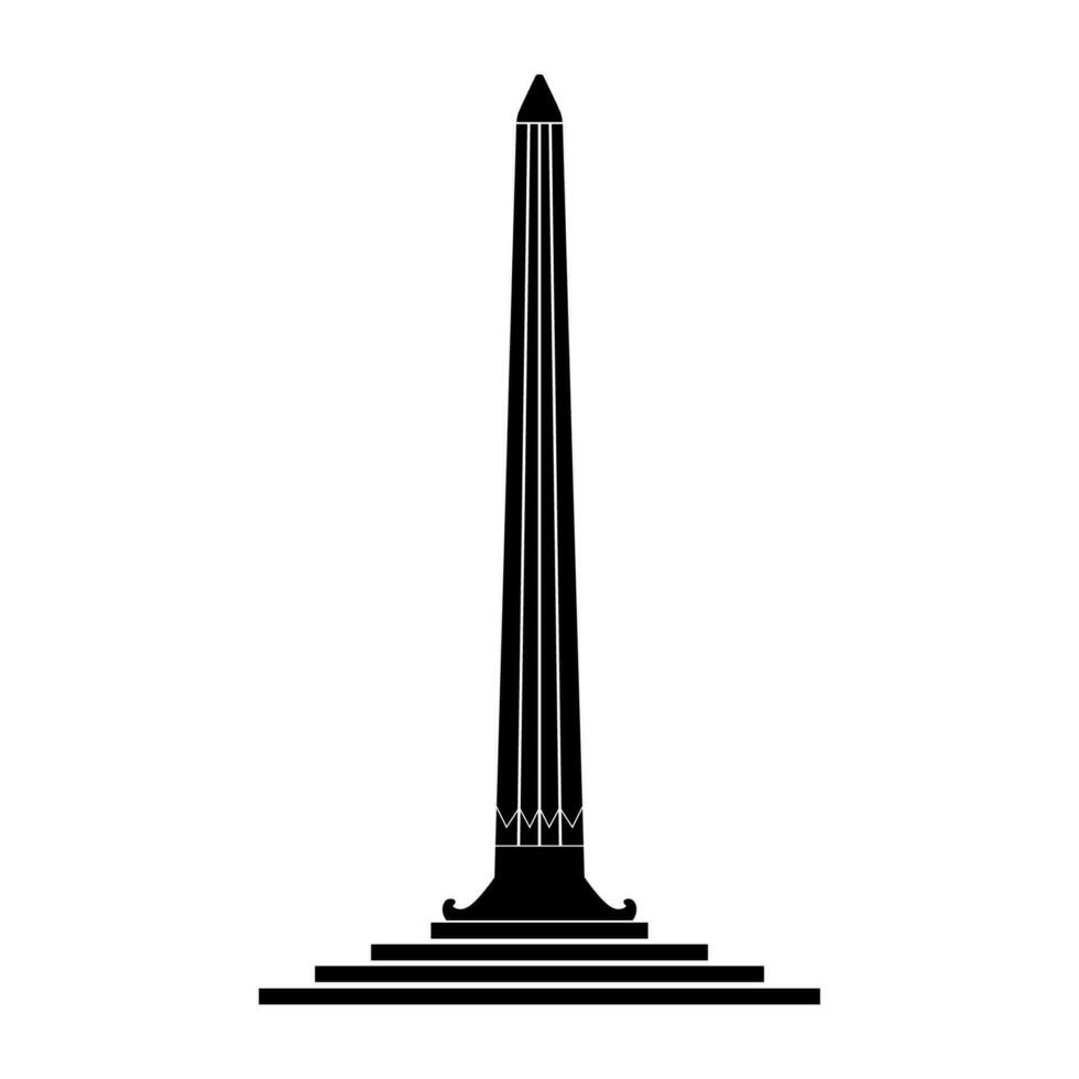 tugu pahlawan surabaya silhouette vector