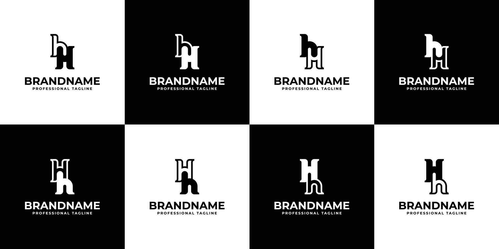 Letter HH Monogram Logo Bundle, sutable for business with HH intials. vector