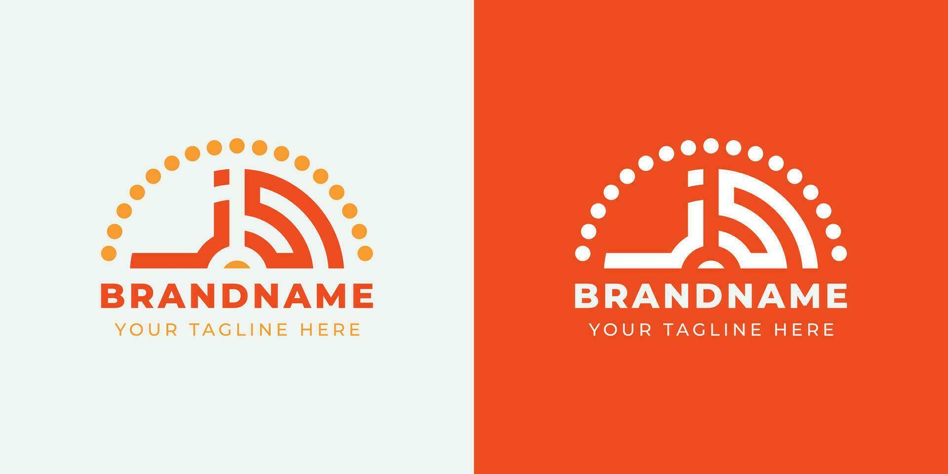 Letter JS and SJ Sunrise  Logo Set, suitable for any business with JS or SJ initials. vector