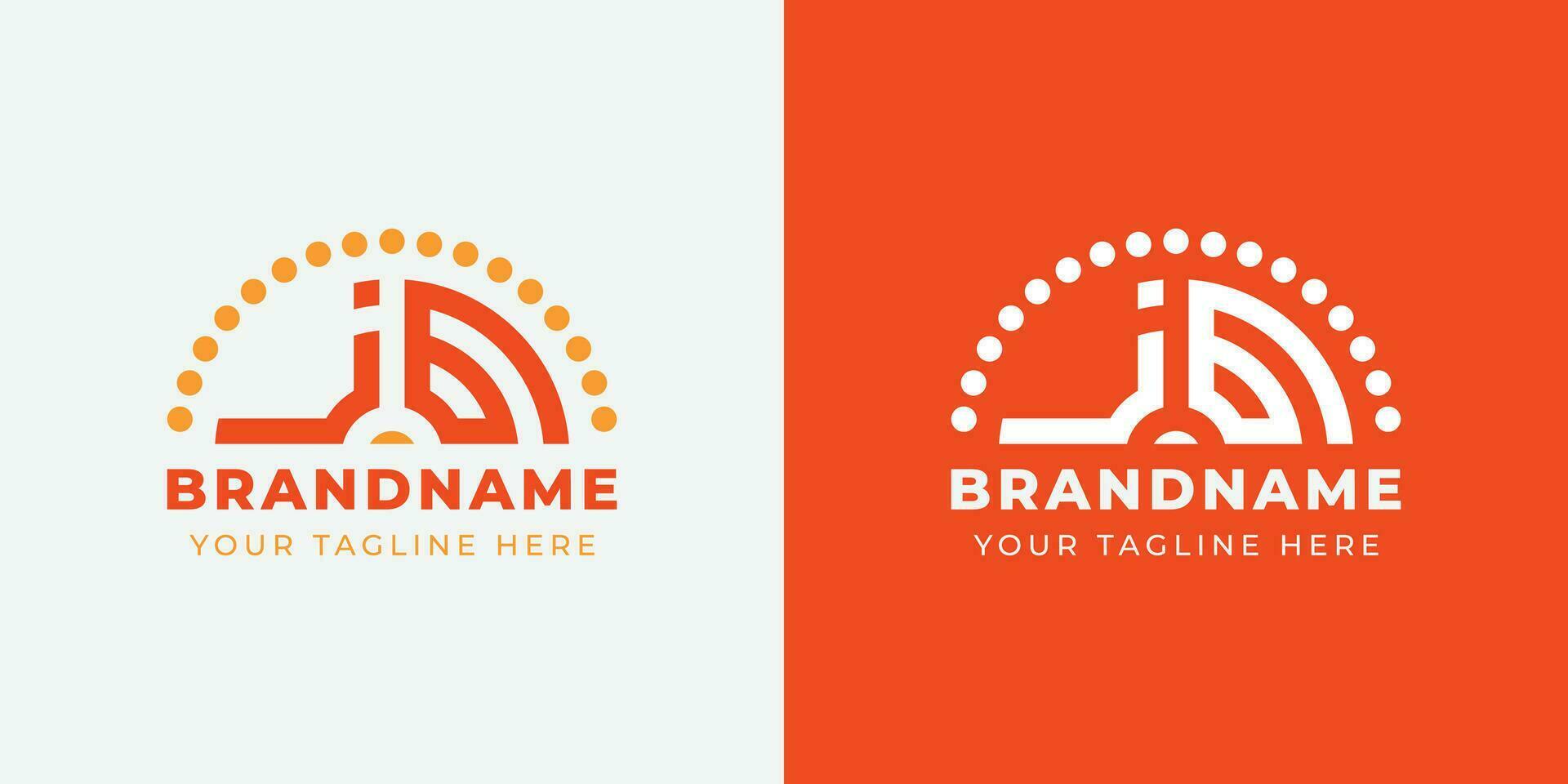 Letter JG and GJ Sunrise  Logo Set, suitable for any business with JG or GJ initials. vector