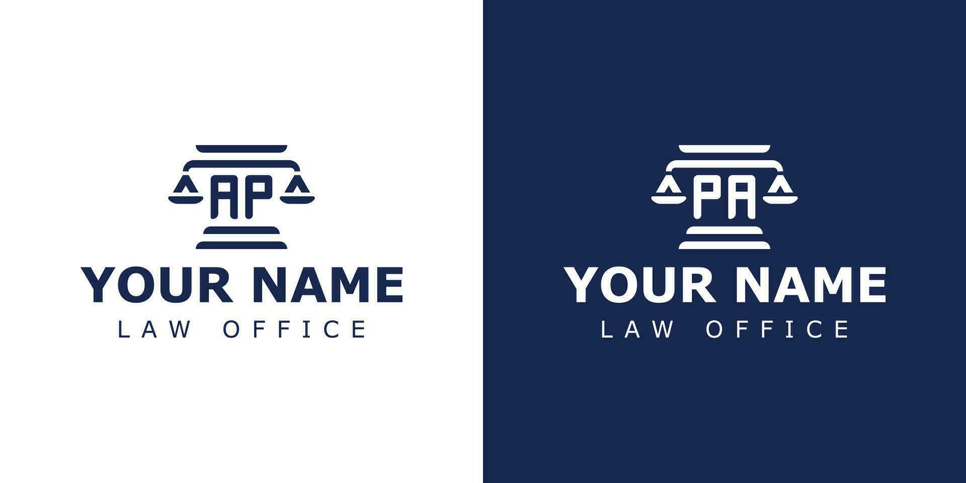 Letter AP and PA Legal Logo, suitable for any business related to lawyer, legal, or justice with AP or PA initials. vector