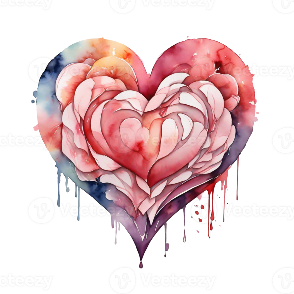 AI generated beautiful  heart graphics for lovers png