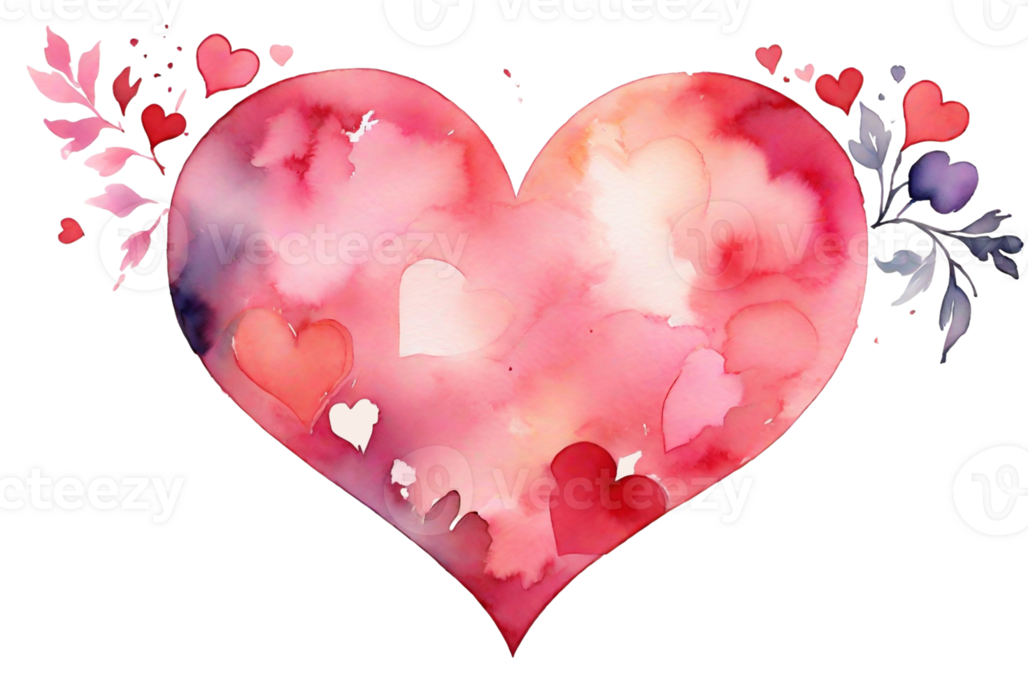 AI generated beautiful  heart graphics for lovers png