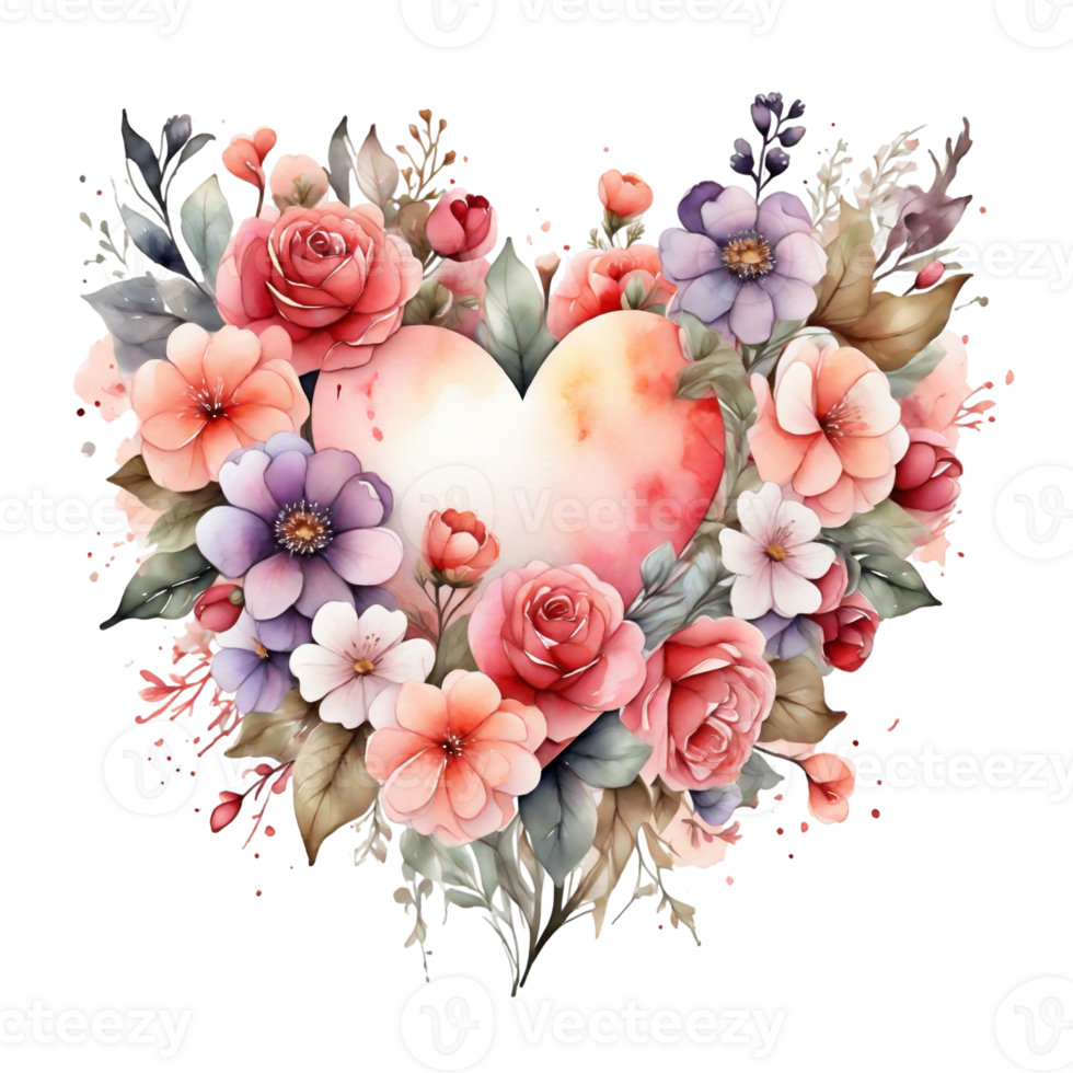 AI generated beautiful  heart graphics for lovers png