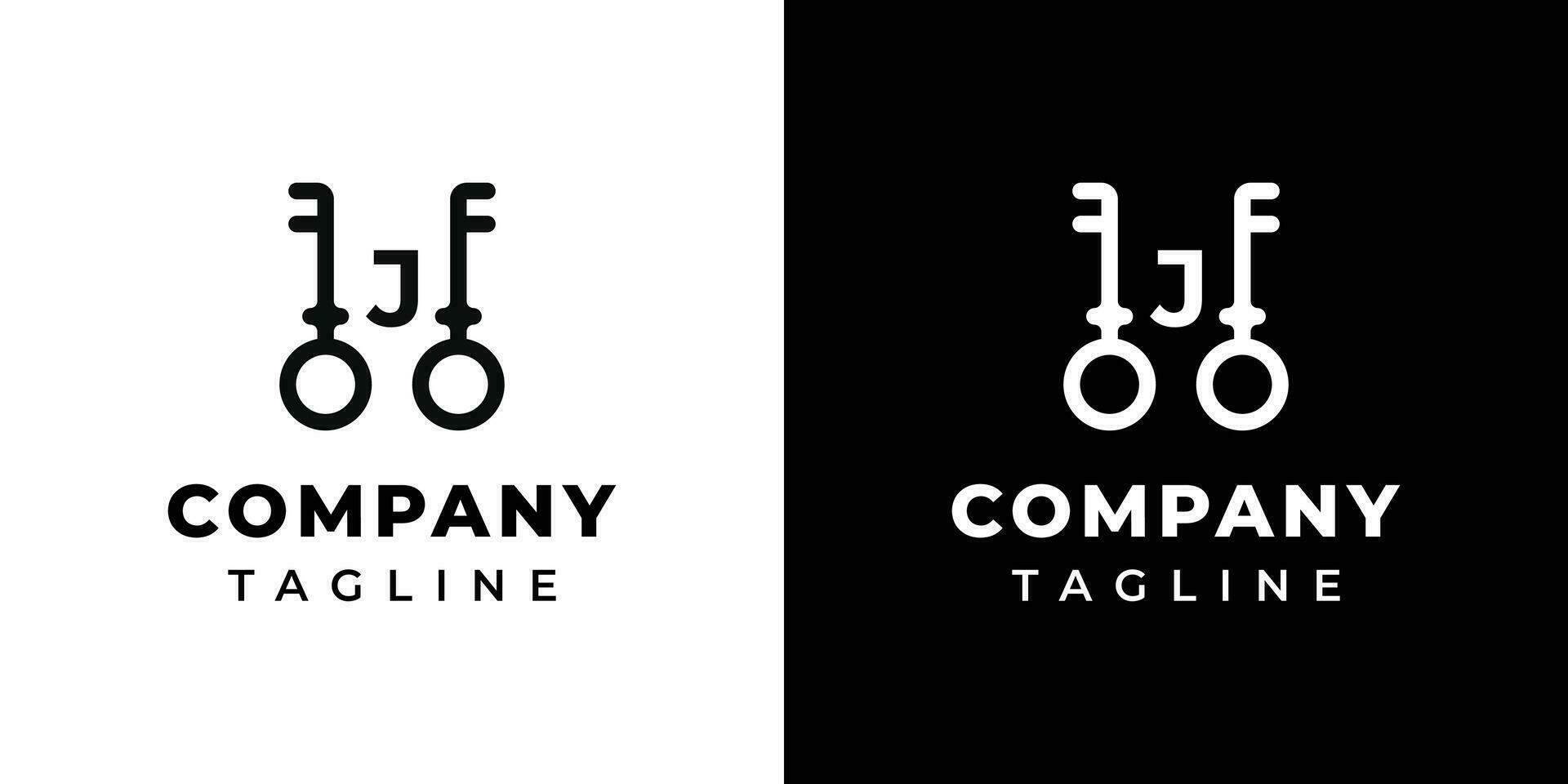 Letter J Key Logo, suitable for business related to Key with J initial. vector