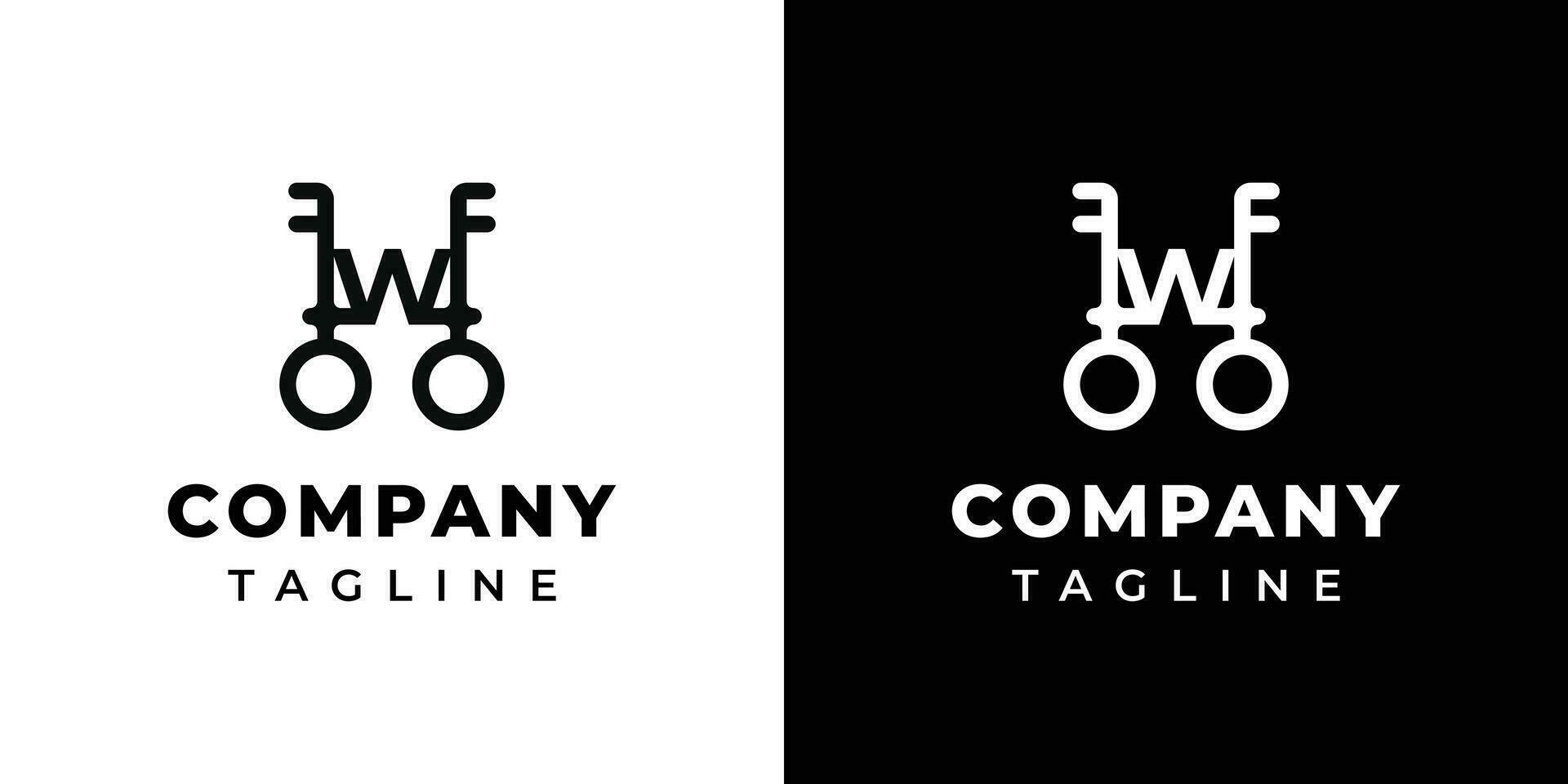Letter W Key Logo, suitable for business related to Key with W initial. vector