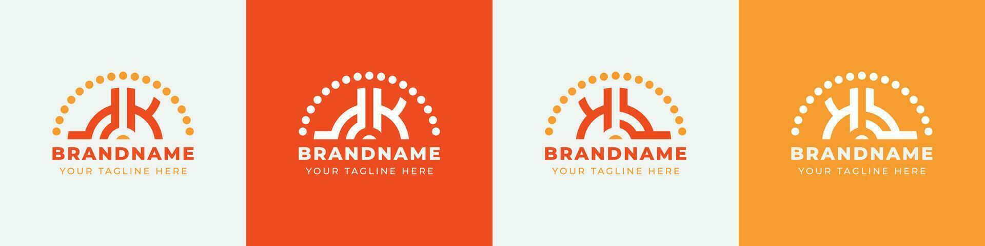 Letter KY and YK Sunrise  Logo Set, suitable for any business with KY or YK initials. vector