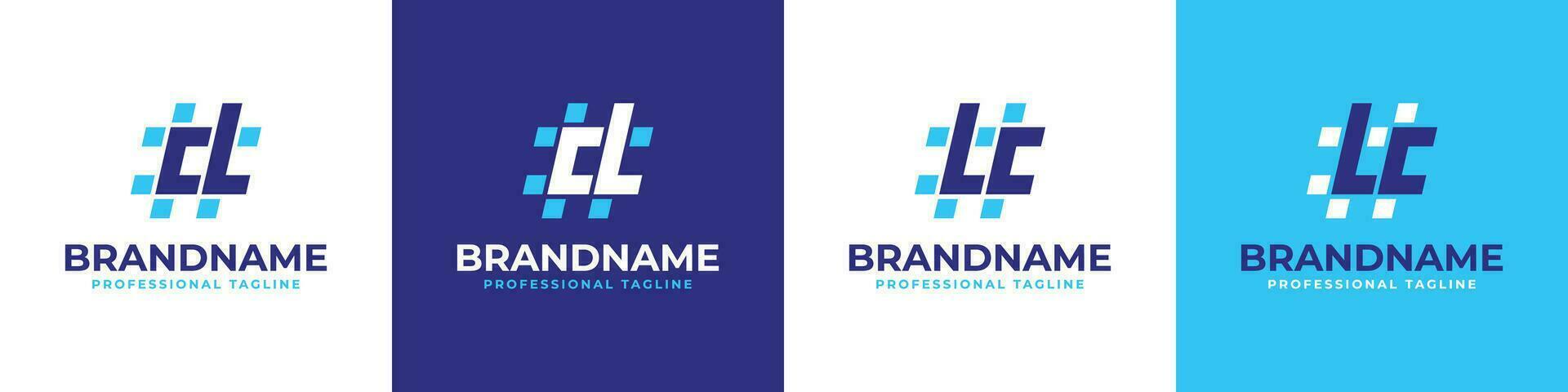 Letter CI and IC Hashtag Logo set, suitable for any business with IC or CI initials. vector
