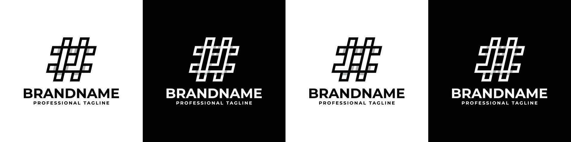 Letter IJ and JI Hashtag Logo set, suitable for any business with IJ or JI initials. vector