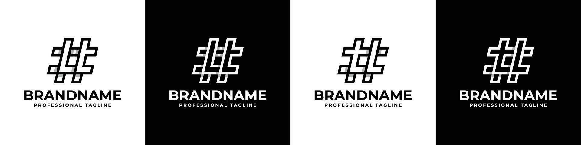 Letter LT and TL Hashtag Logo set, suitable for any business with TL or LT initials. vector