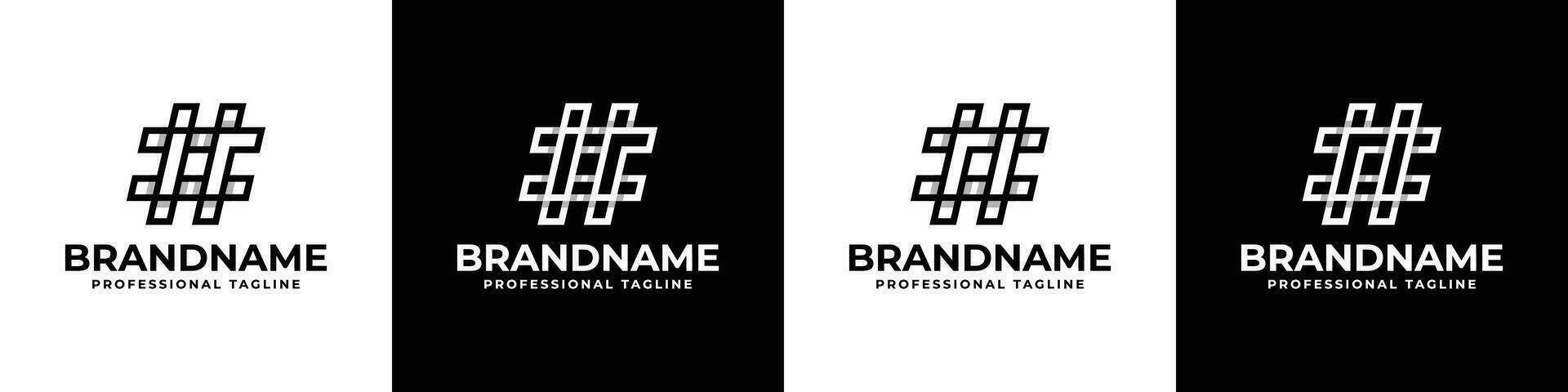 Letter IR and RI Hashtag Logo set, suitable for any business with IR or RI initials. vector