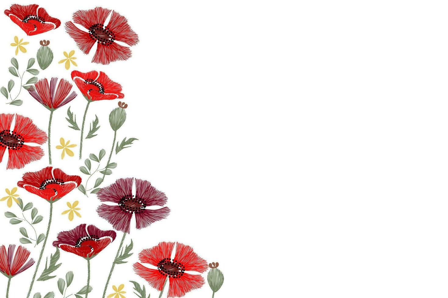 Poppy flowers background for Remembrance Day Memorial Day vector