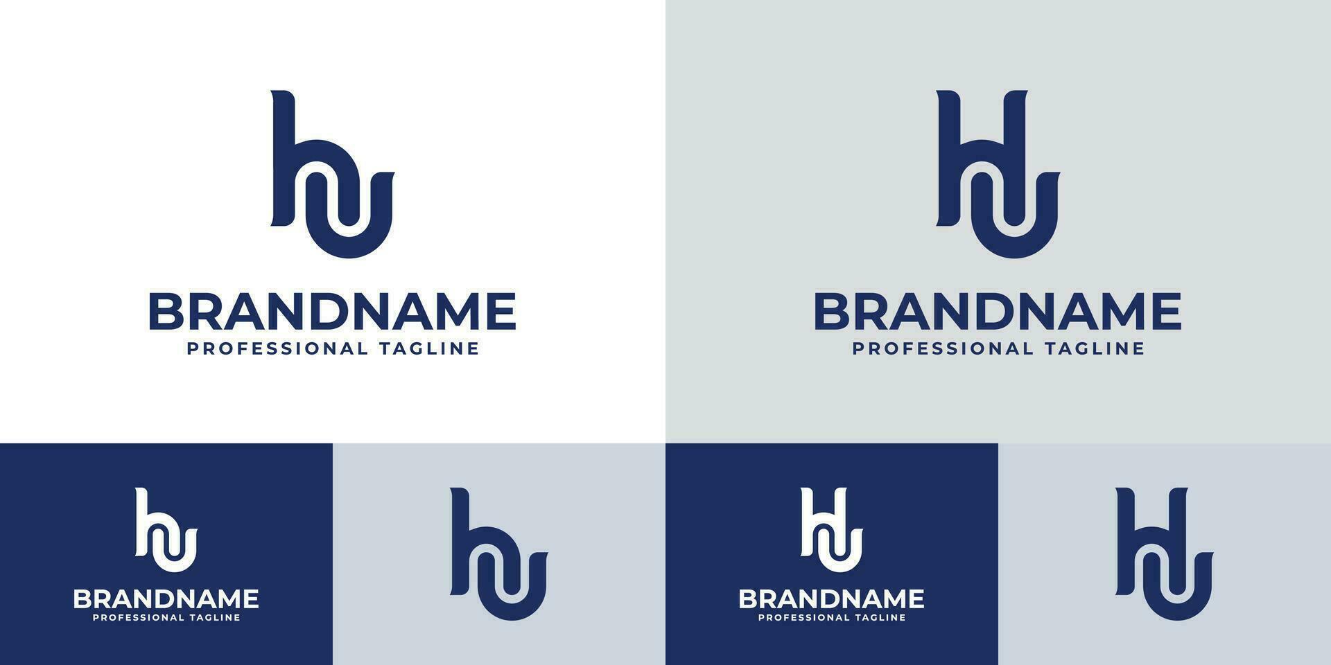 Letter HU Monogram Logo Set, suitable for business with HU or UH initials. vector