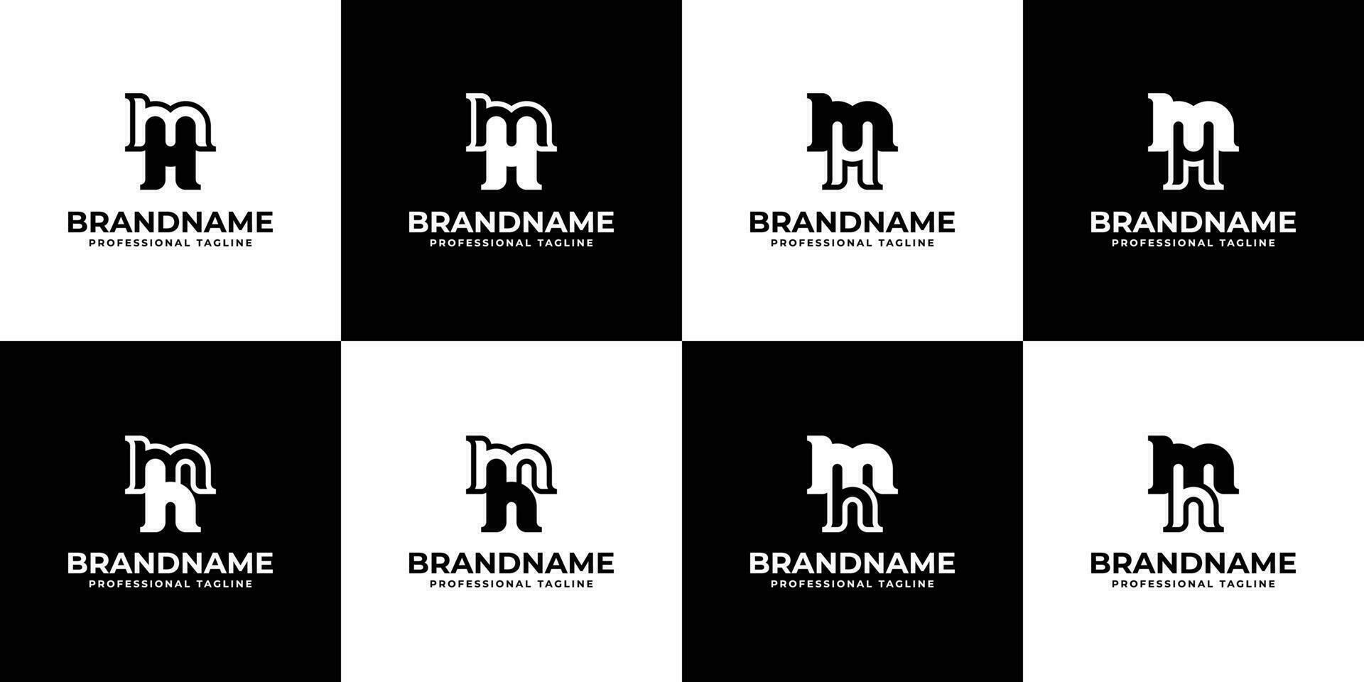 Letter MH Monogram Logo Bundle, sutable for business with MH or HM intials. vector