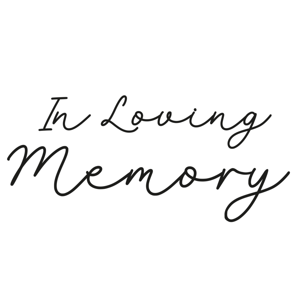 In Loving Memory of Lettering on a Transparent Background png