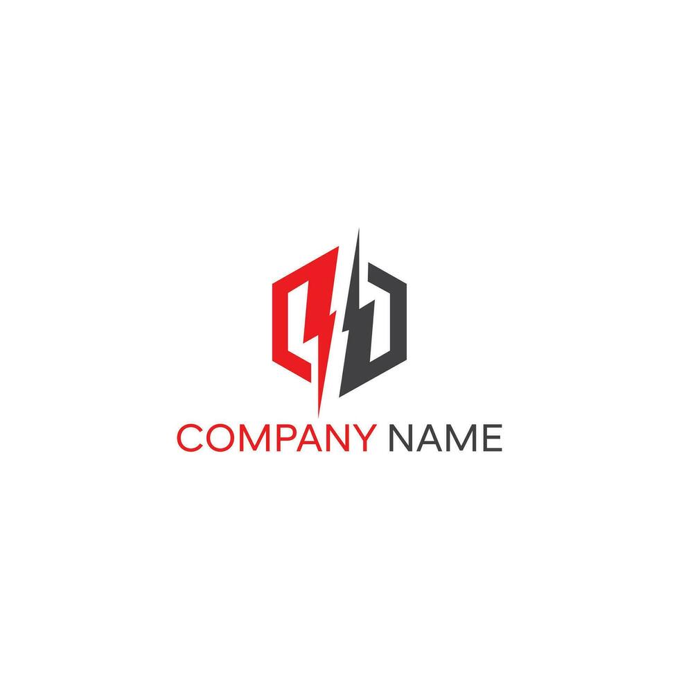 Letter DD logo with Lightning icon, letter combination Power Energy Logo design for Creative Power ideas, web, business and company. vector