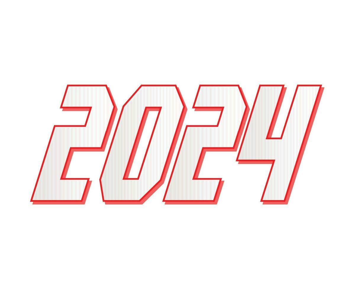 contento nuevo año 2024 resumen rosado y blanco gráfico diseño vector logo símbolo ilustración