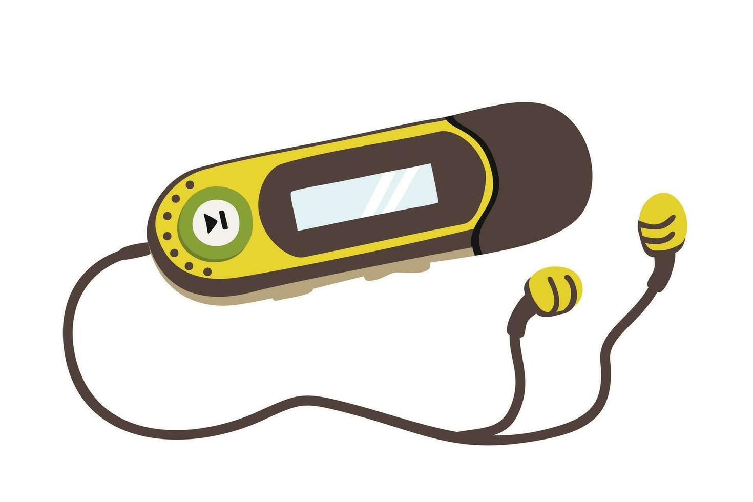 Mp3 player with earphones. Vector isolated illustration