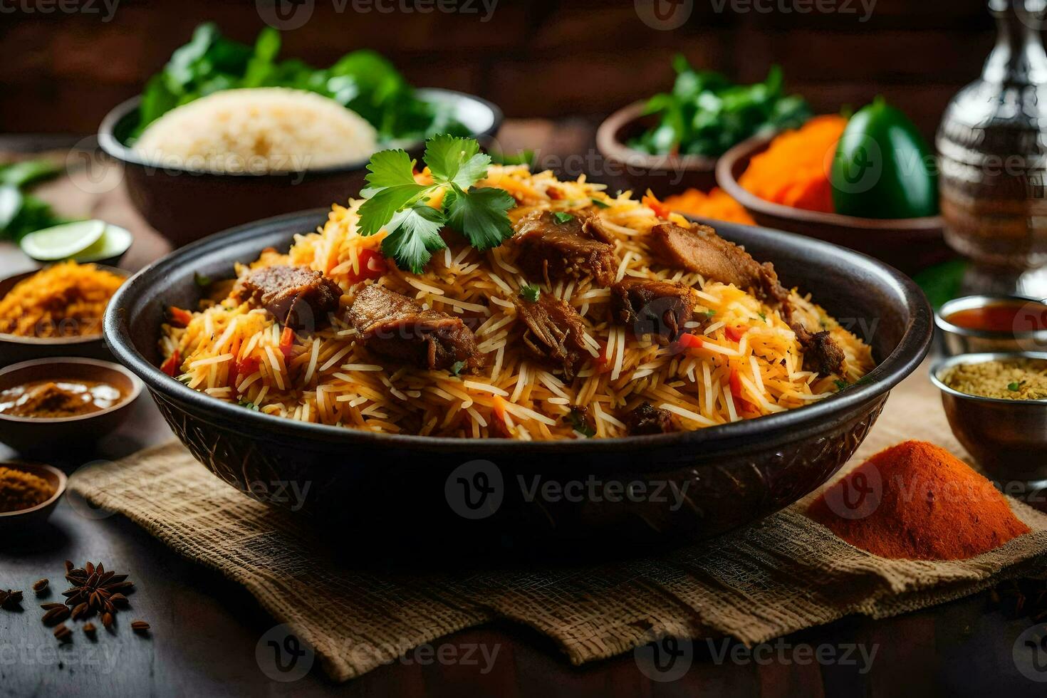 indio comida en un bol. generado por ai foto