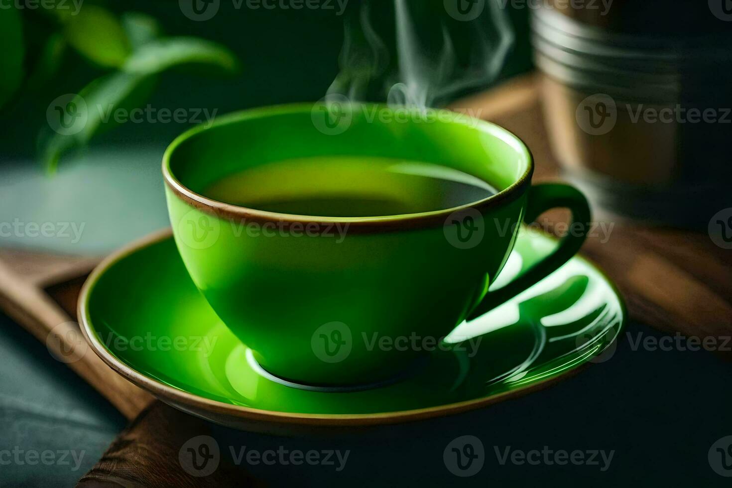 green tea in a cup. AI-Generated photo