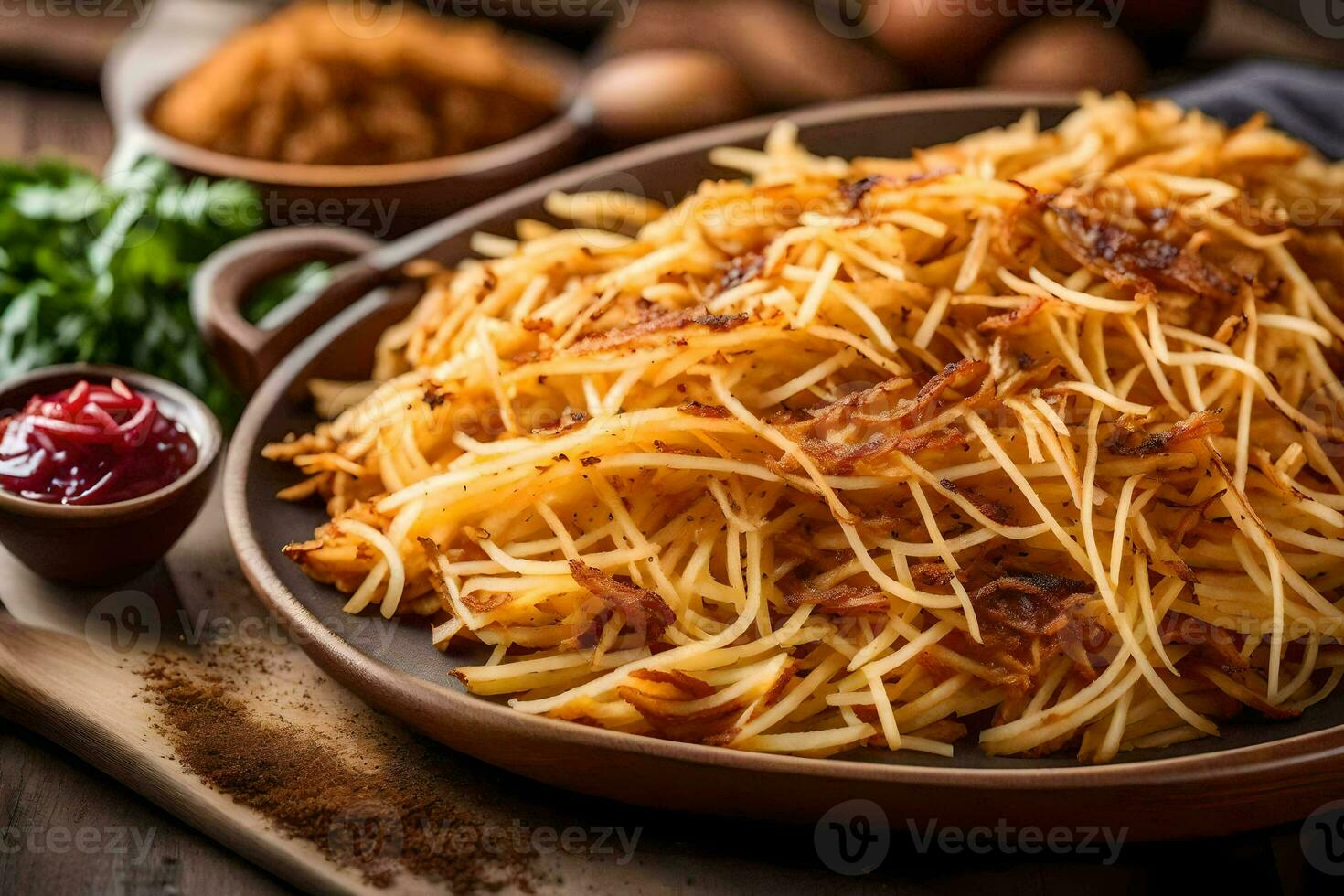 el tradicional polaco plato de patata panqueques. generado por ai foto