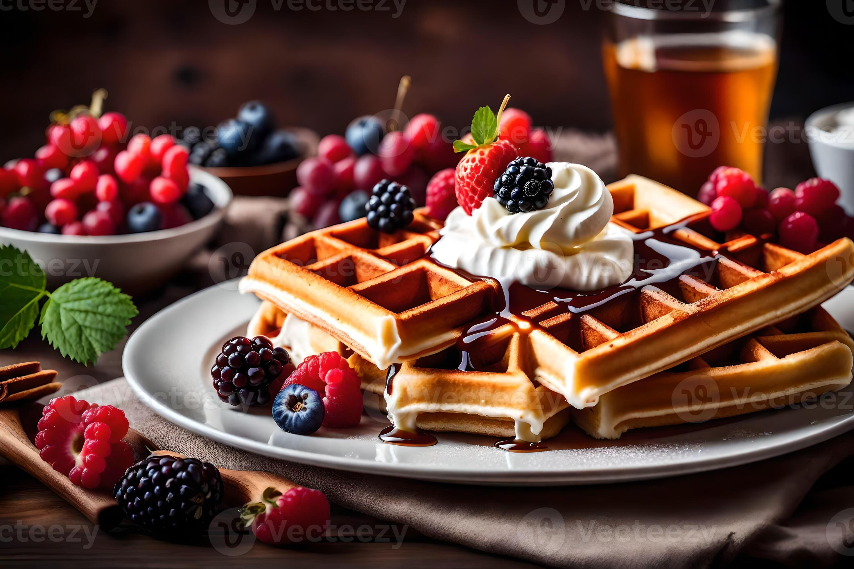 the best waffles in the world. AIGenerated 34835168 Stock Photo at
