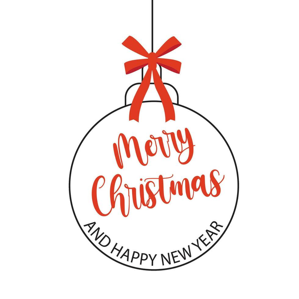 Merry Christmas and Happy New Year lettering template. Typographic quote related to winter holidays. Vector illustration.