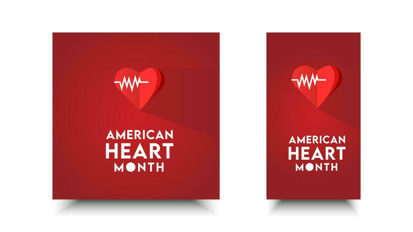 American heart month design. Vector illustration of heart and beat for education, background, banner, poster