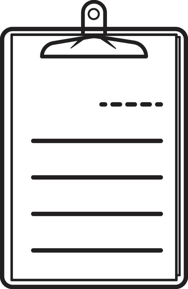 Free Clip board line art vector illustration