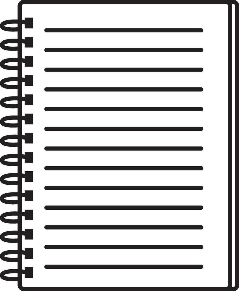 Free Flat line art design of a notebook vector