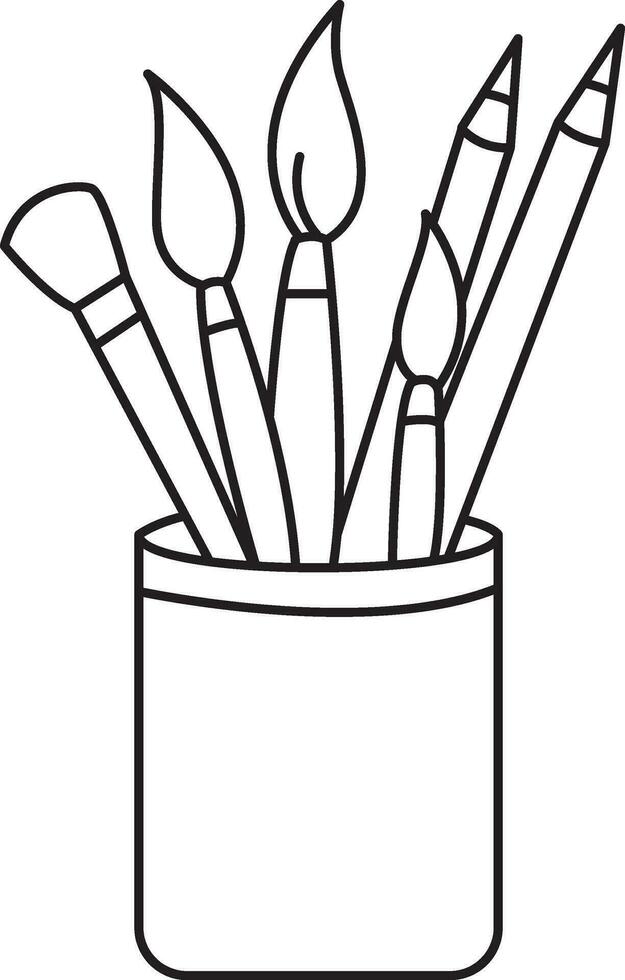Beautiful illustration of an artist's palette and brush holder vector