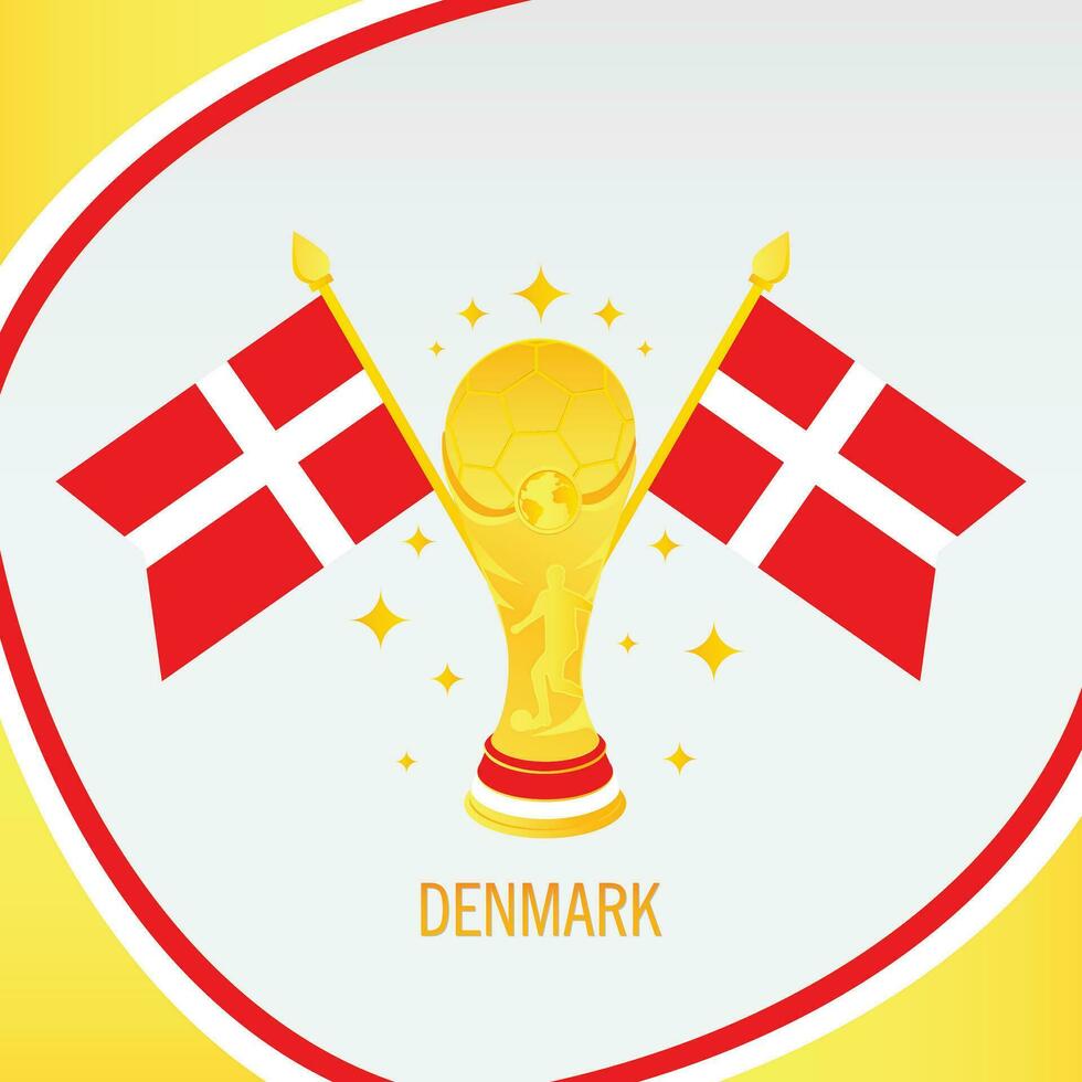 Gold Football Trophy Cup and Denmark Flag vector