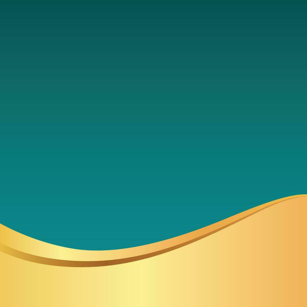 Golden and Light Green Luxury Background with Elegant Gold Wave. vector