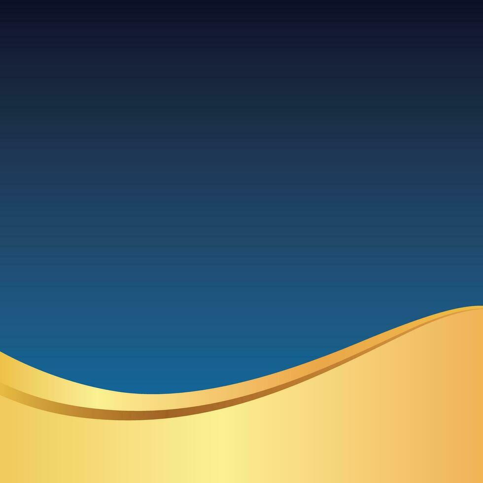 Golden and Dark Blue Luxury Background with Elegant Gold Wave. vector