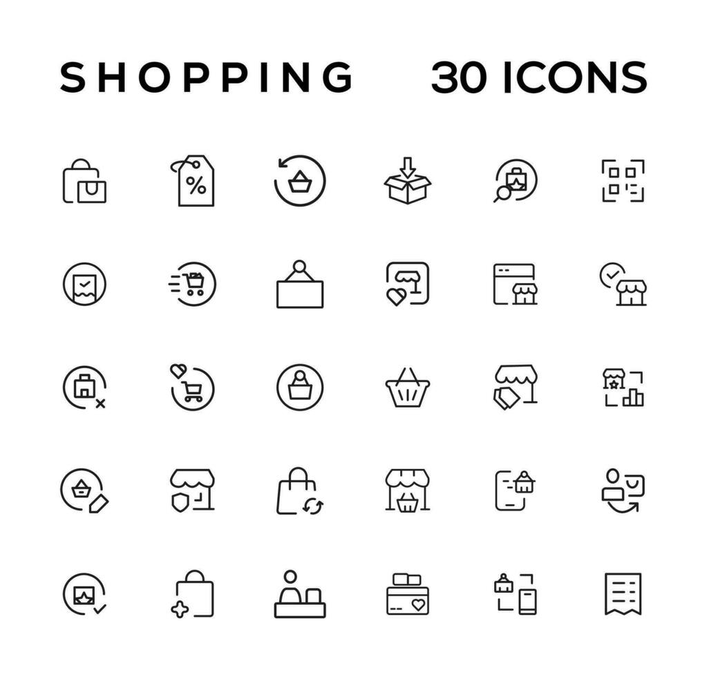 E-commerce, online shopping and delivery elements - minimal thin line web icon set. Outline icons collection. Simple vector illustration.