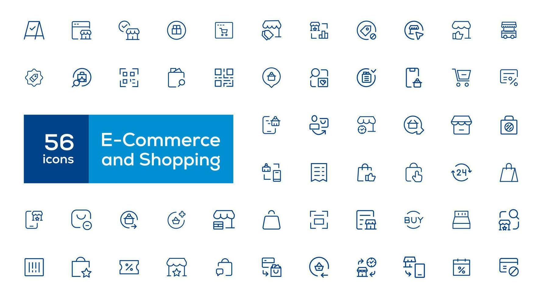 Big Set of Shopping icons. E-commerce icon collection. Online shopping thin line icons vector