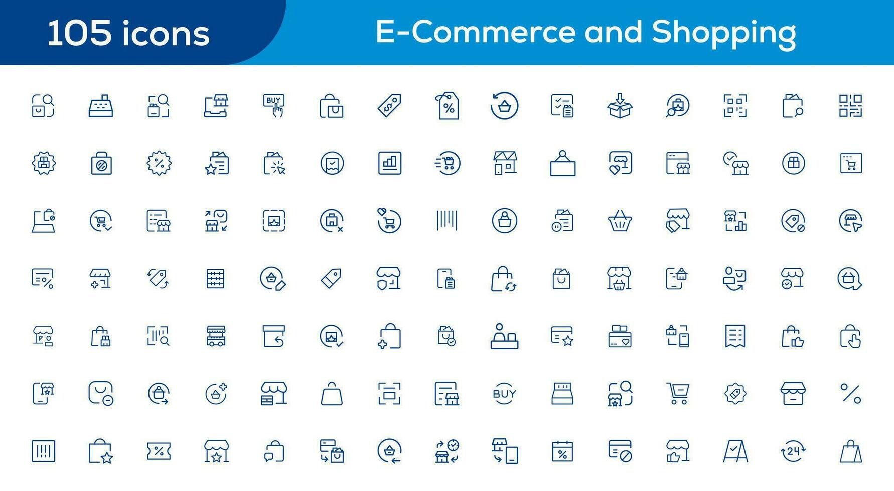 Big Set of Shopping icons. E-commerce icon collection. Online shopping thin line icons vector