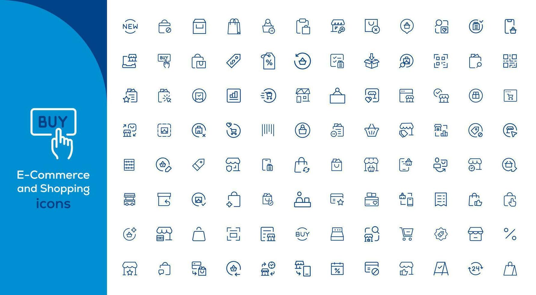 Big Set of Shopping icons. E-commerce icon collection. Online shopping thin line icons vector