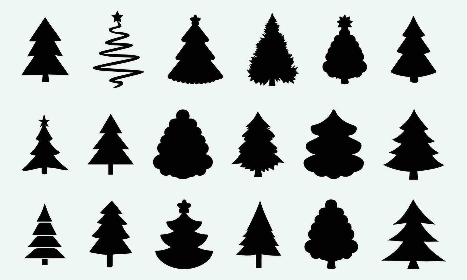 Christmas trees silhouette vector, graphics vector