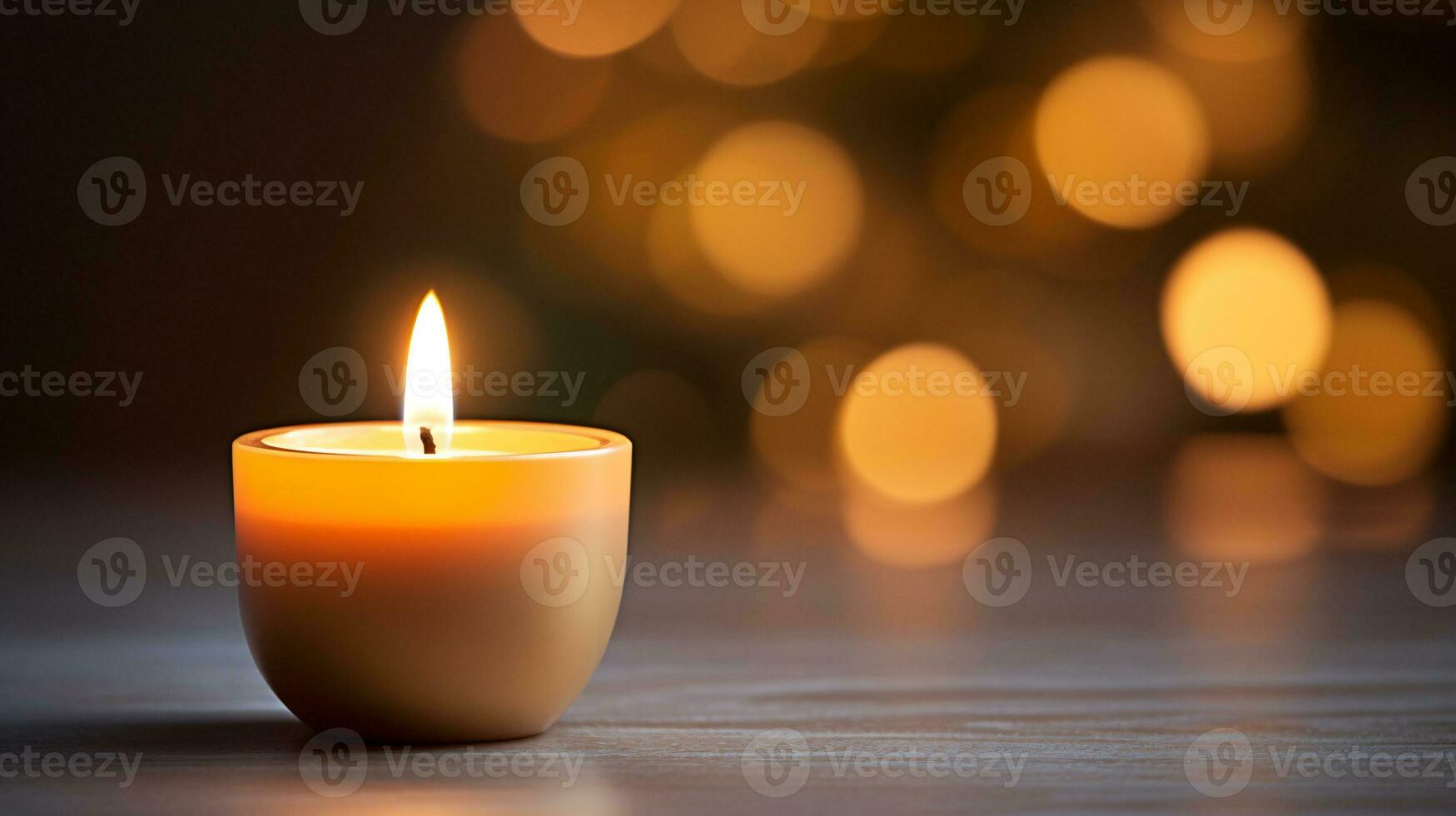 ai generative Close up of festive christmas candle with smooth bokeh background photo