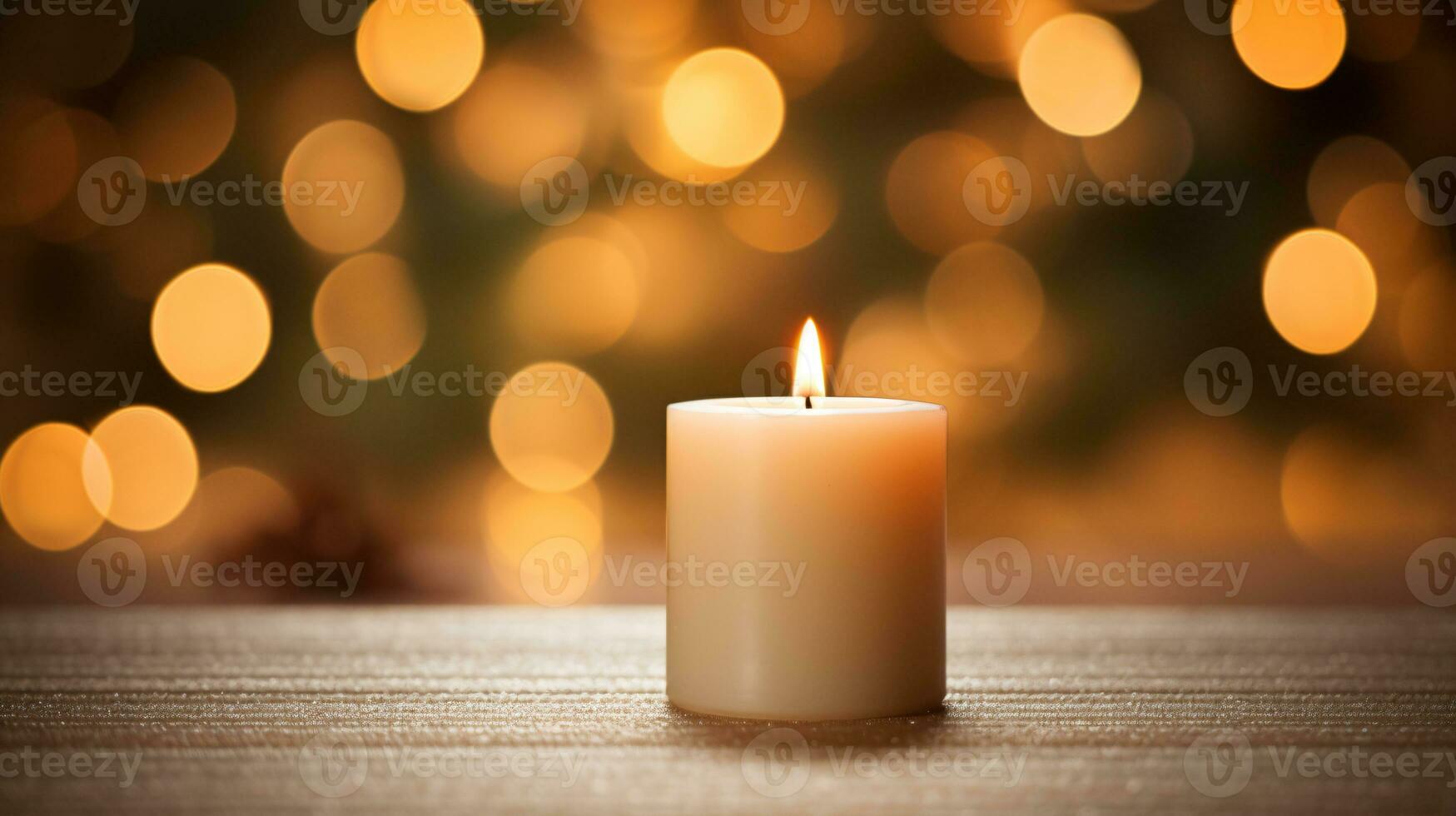 ai generative Close up of festive christmas candle with smooth bokeh background photo