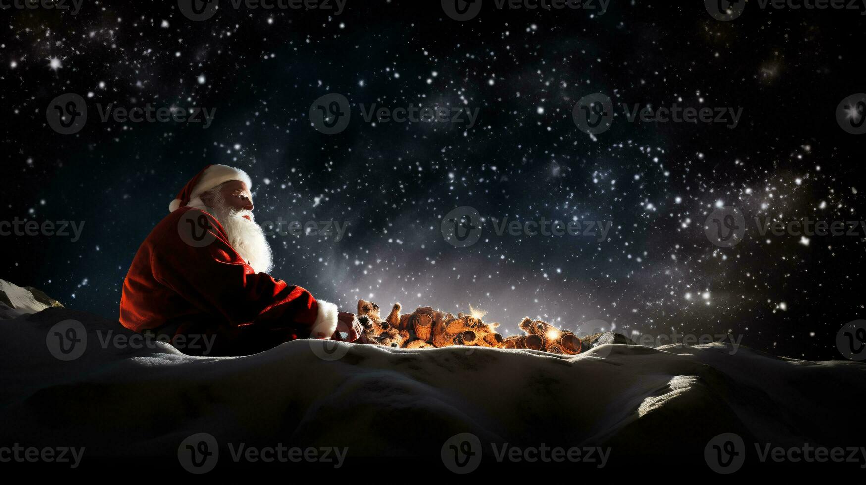 ai generative Santa stargazing on a clear night photo