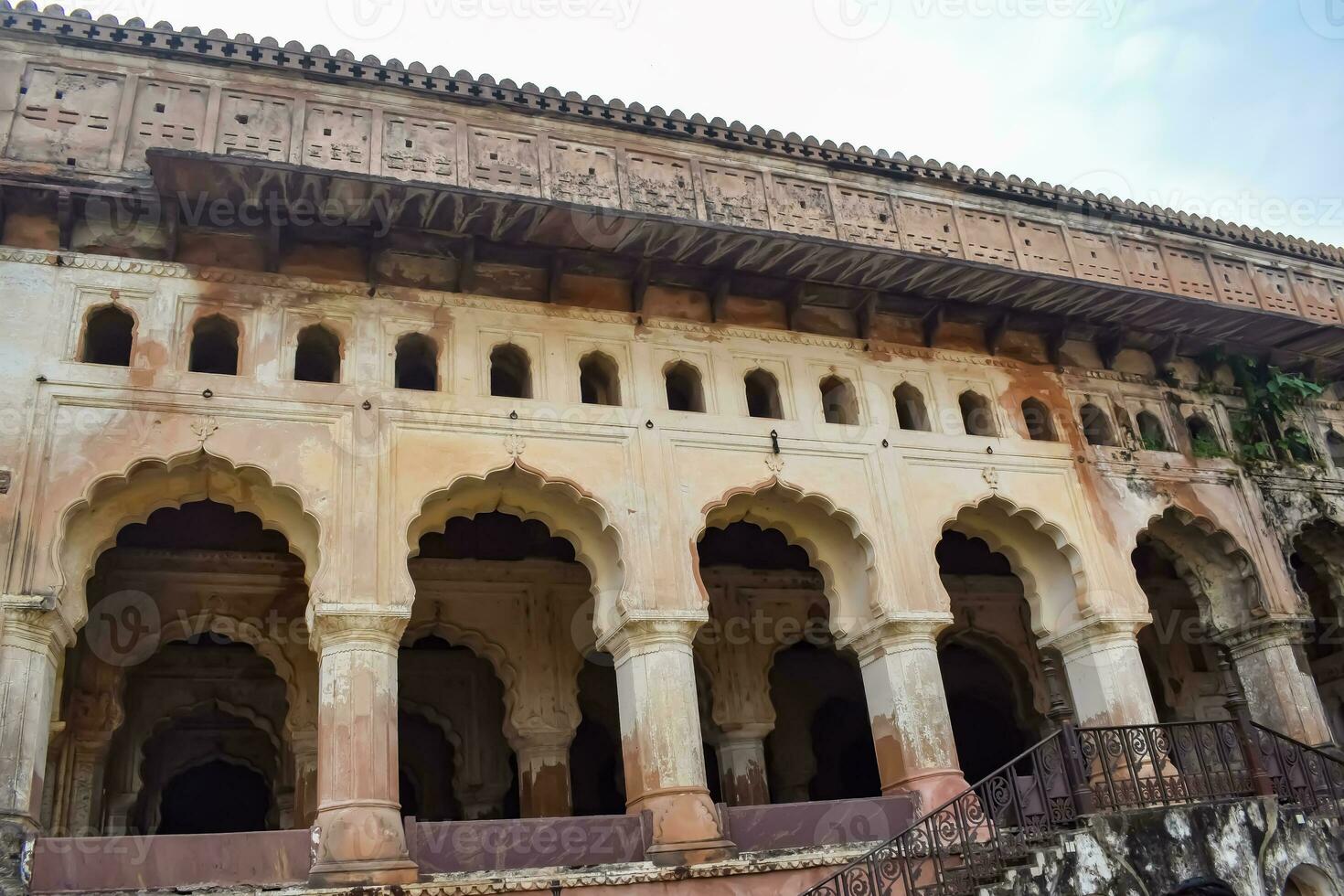 Beautiful view of Orchha Palace Fort, Raja Mahal and chaturbhuj temple from jahangir mahal, Orchha, Madhya Pradesh, Jahangir Mahal Orchha Fort in Orchha, Madhya Pradesh, Indian archaeological sites photo