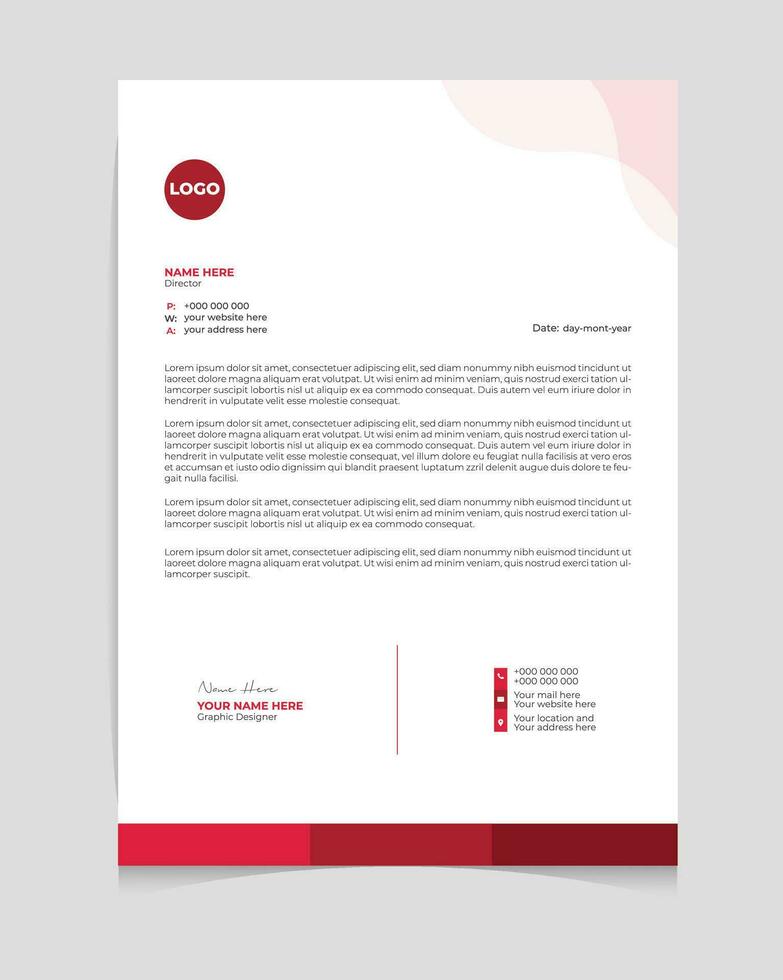Professional corporate letterhead template design vector