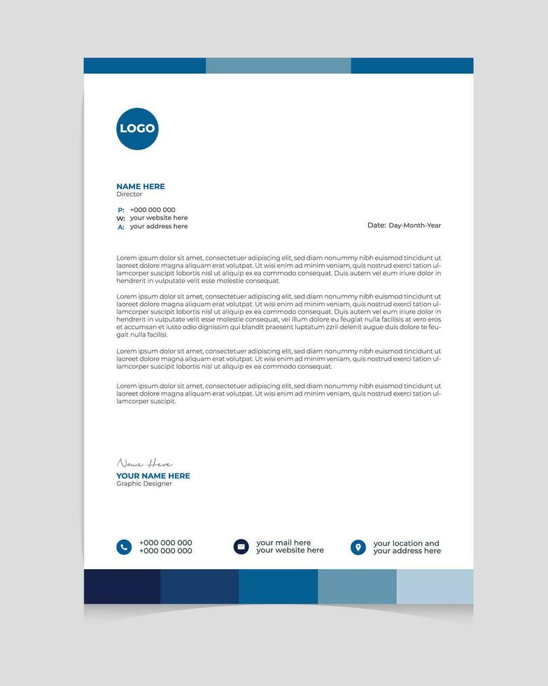 Professional corporate letterhead template design vector