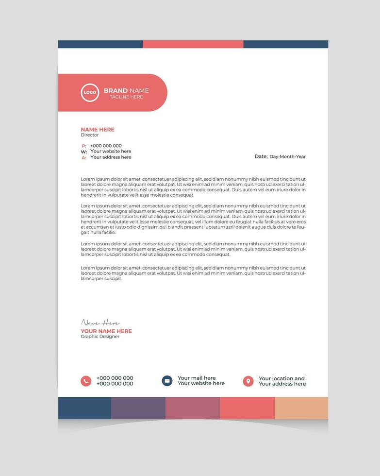 Professional corporate letterhead template design vector