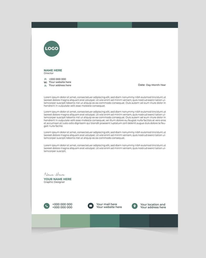 Professional corporate letterhead template design vector