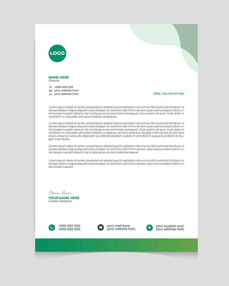 Professional corporate letterhead template design vector