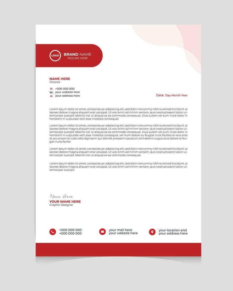 Professional corporate letterhead template design vector