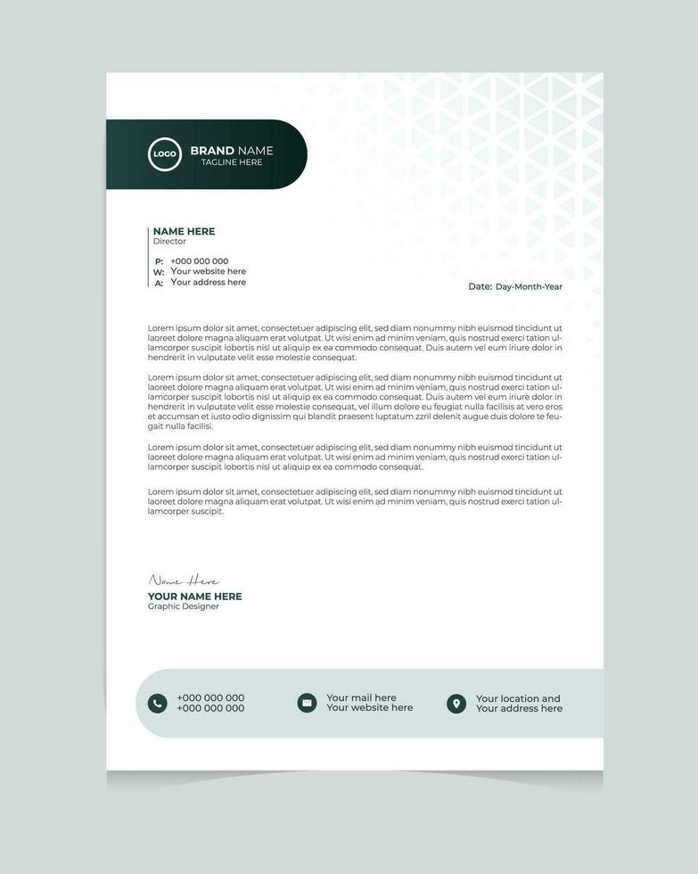 Professional corporate letterhead template design vector